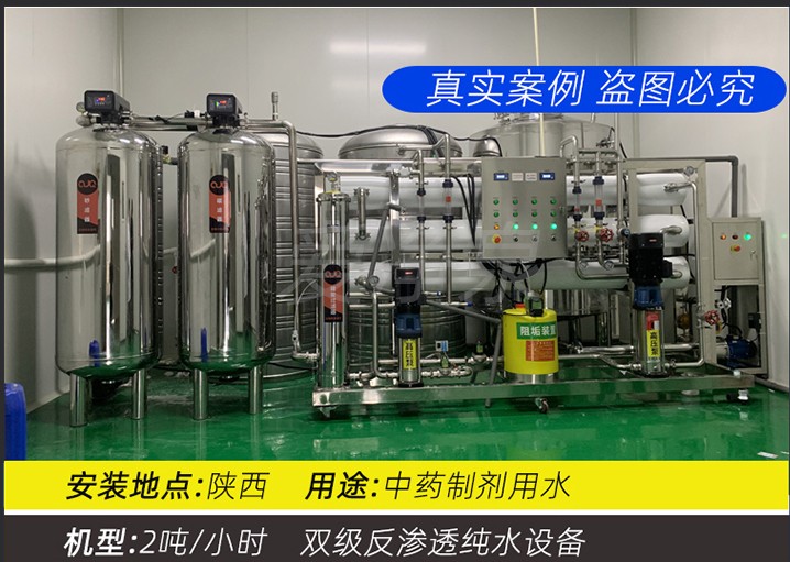 陕西2吨/小时 双击反渗透纯化水设备